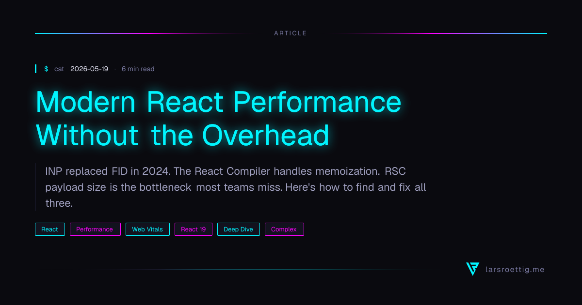 Modern React Performance Without the Overhead | Lars Roettig